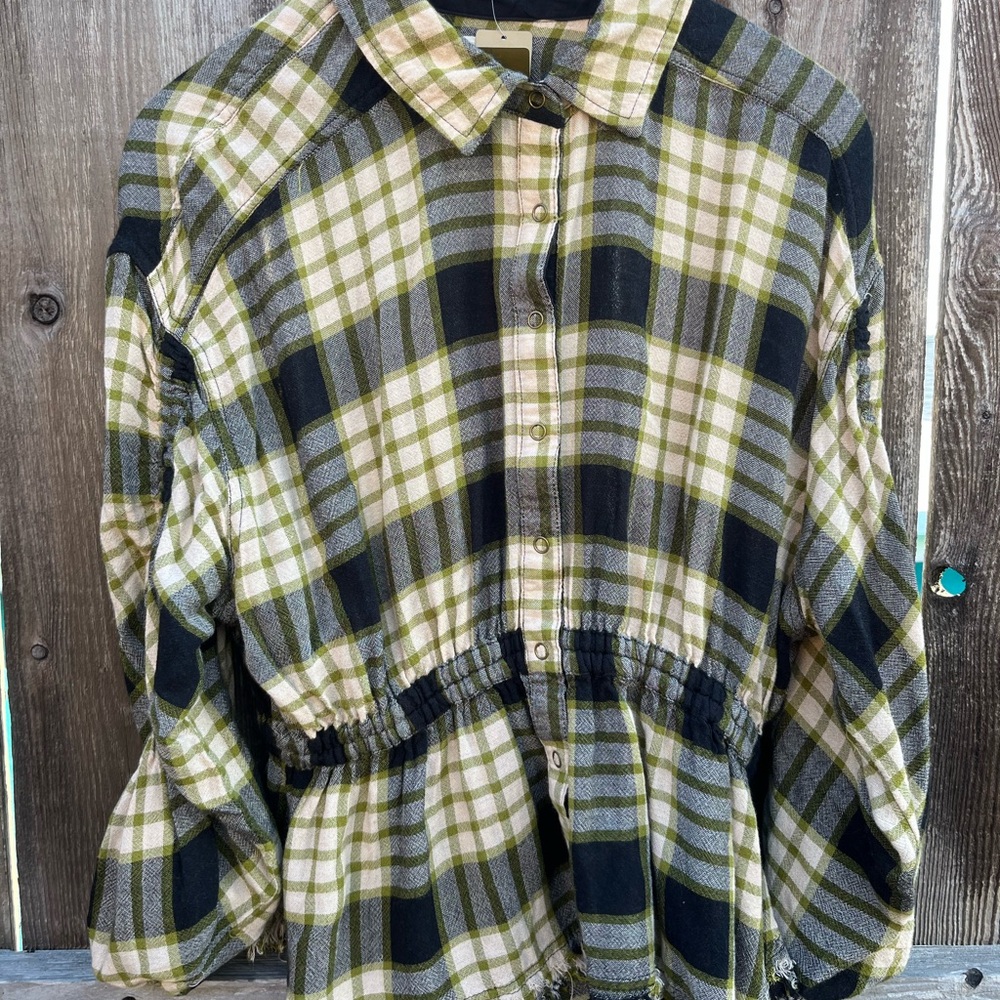 We the free flannel button up blouse